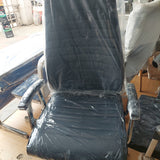 Corrugated leather swivel chair three colours