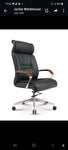 EXECUTIVE CHAIR WITH BROWN WOODEN HANDLE