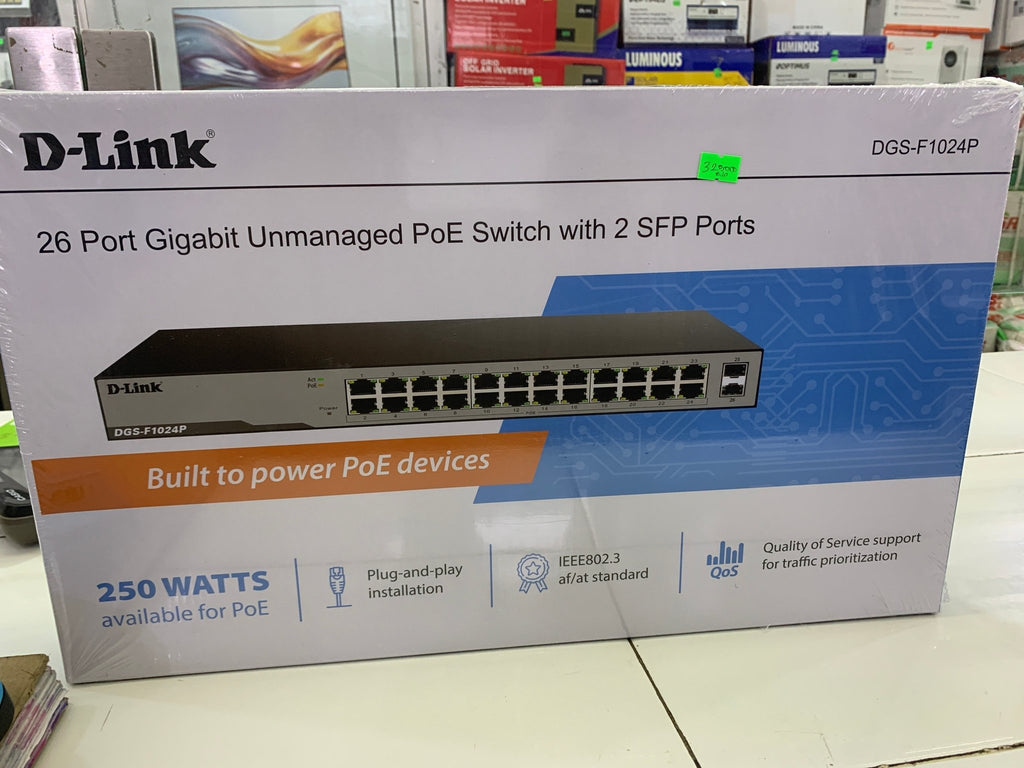 DLINK 26 PORT GIGABIT POE UNMANAGED SWITCH DGS - F1024P - Joche
