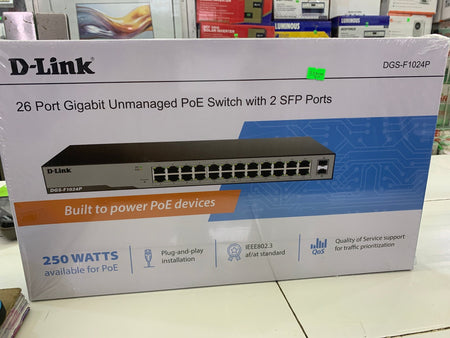 DLINK 26 PORT GIGABIT POE UNMANAGED SWITCH DGS - F1024P - Joche