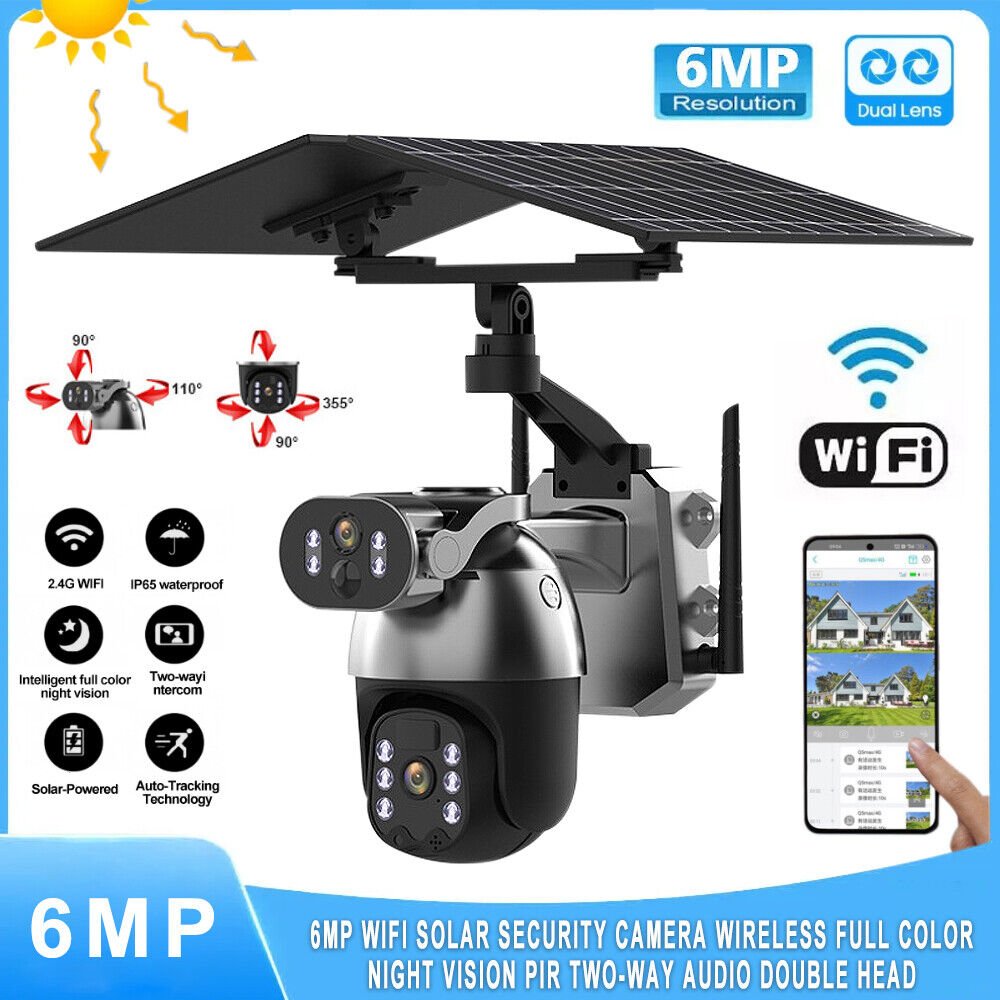 PTZ Camera with Dual Lens and Dual Solar Panels - Joche