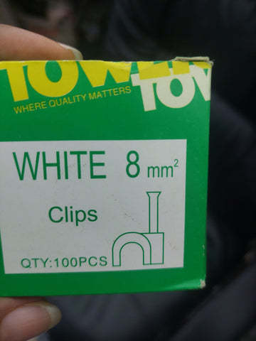 WHITE  8mm CLIPS