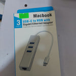 MACBOOK USB-C TO HUB WITH GIGABIT ETHERNET ADAPTER 3PORTS