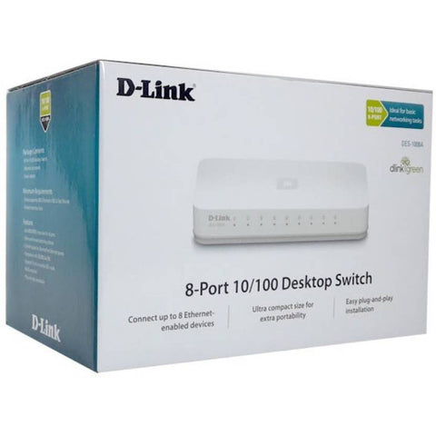 D-LINK 8PORT 10/100MBPS DESKTOP SWITCH DES-1008A