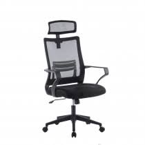 SWIVEL BLACK CHAIR WITH HEADREST